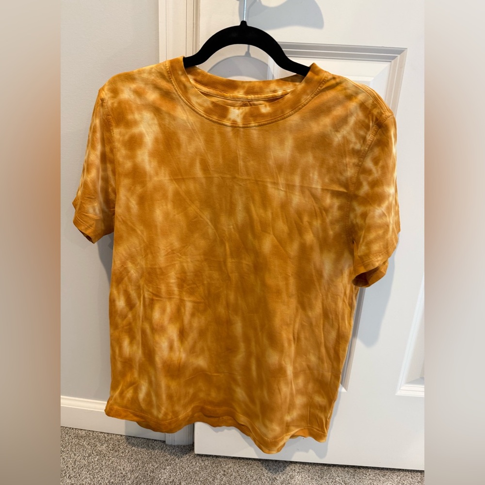 Lululemon all yours cotton t shirt orange tie dye size 4